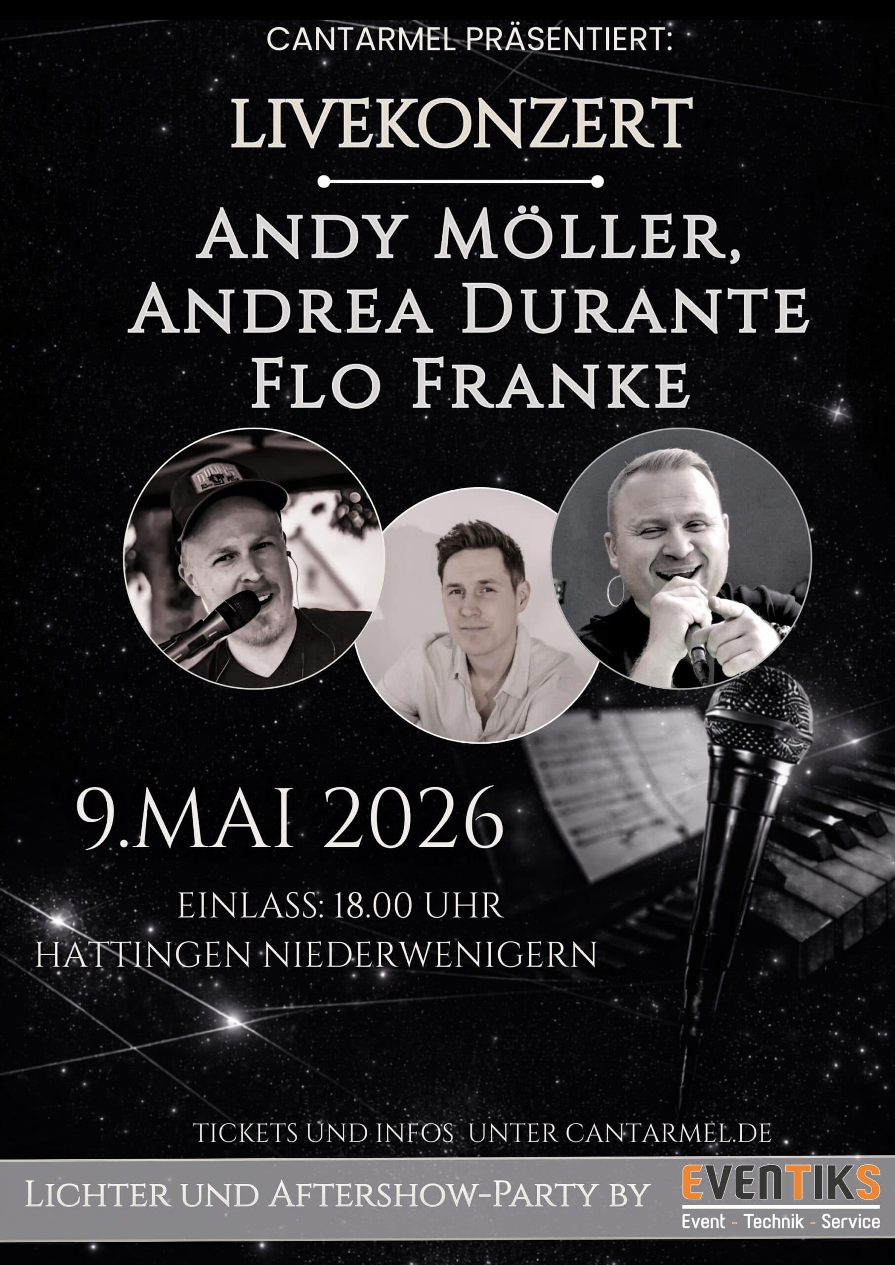 Poster: Livekonzert mit Möller, Durante & Franke